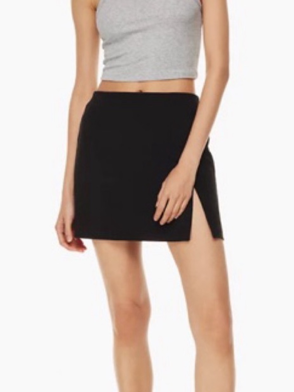 Aritzia Black Mini Skirt with Side Slit